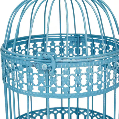 Blue Metal Birdcage with Latch Lock Closure and Hanging Hook (2- Pack)