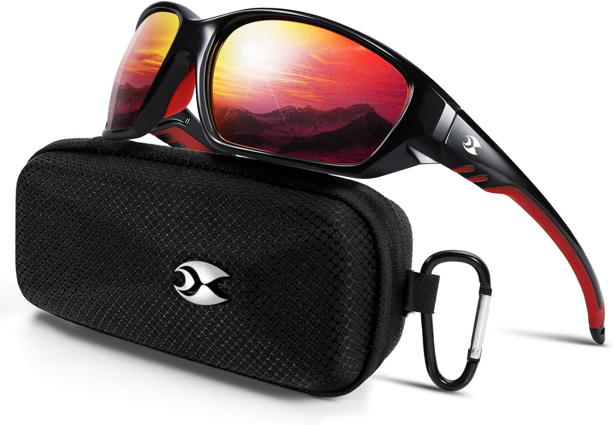 Sports Polarized Sunglasses for Men: Womens UV400 Protection Sun Glasses Wrap Around Goggles for Fishing Driving TR90