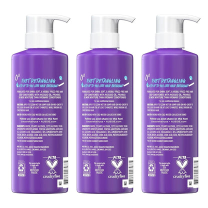 3 Minute Miracle Moist Deep Conditioner for Dry Hair, Avocado & Jojoba Oil, Safe for Color Treated Hair, Nourishing Hydration, Silky Shine, Paraben-Free, 16 Fl Oz Each, Triple Pack