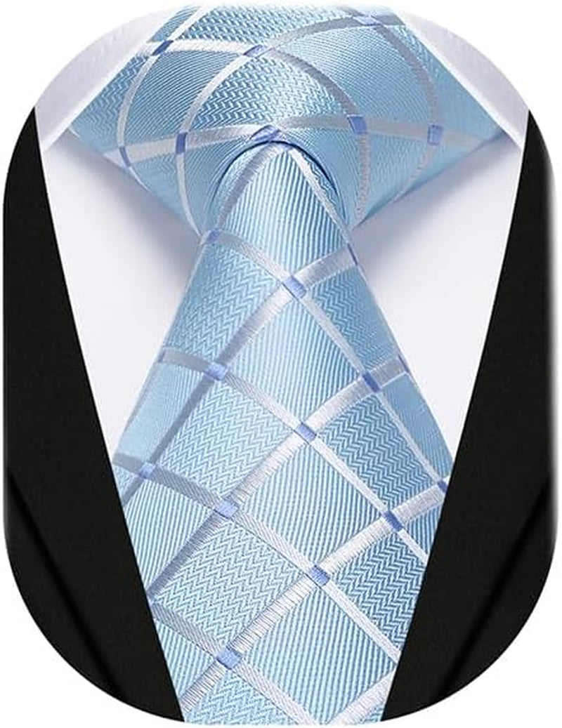 Ties for Men Solid Color 3.35" Formal Business Necktie Classic Satin Mens Wedding Party Ties