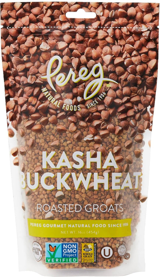 Roasted Buckwheat (16 Oz) - 100% Natural Buckwheat Groats - Gluten Free & Non GMO - Kasha Hulled Buckwheat Groats - Wheat & Rice Alternative - Made in USA - Resealable Packing