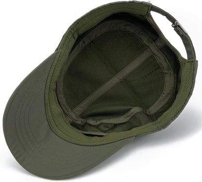 Polyester Water Resistant Military Caps for Men Quick Dry Cadet Hats for Women Army Cap Flat Top Dad Hat