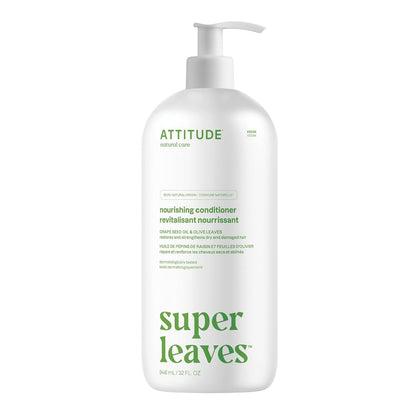 Nourishing Hair Conditioner, for Dry and Damaged Hair, Naturally Derived Ingredients, Vegan Detangler, Dermatologically Tested, Grapeseed Oil and Olive Leaves, 32 Fl Oz