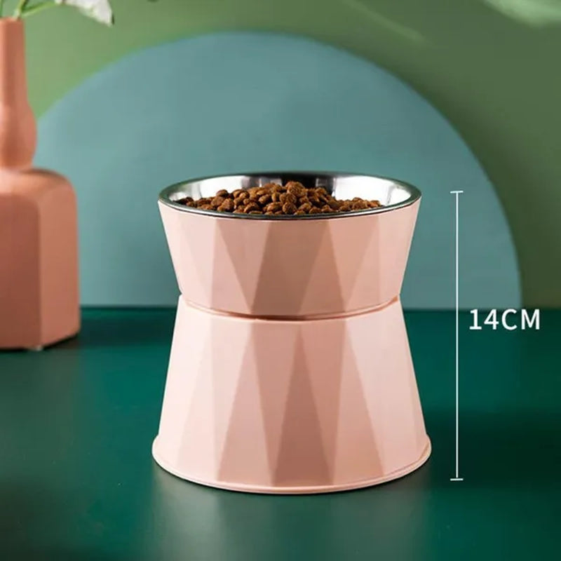Stainless Steel Kitten Bowl High Foot Dog Bowl Neck Protector Cat Pet Food Water Bowl Pet Feeding Cup Pet Feeder Bowl