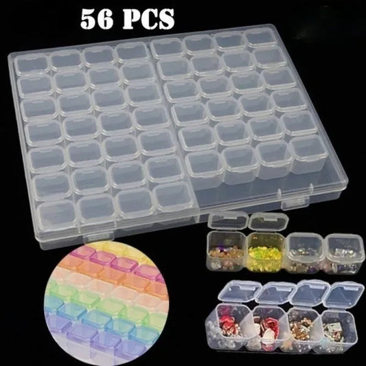 56 Grids Diamond Painting Jewelry Box Earring Embroidery Plastic Storage Case