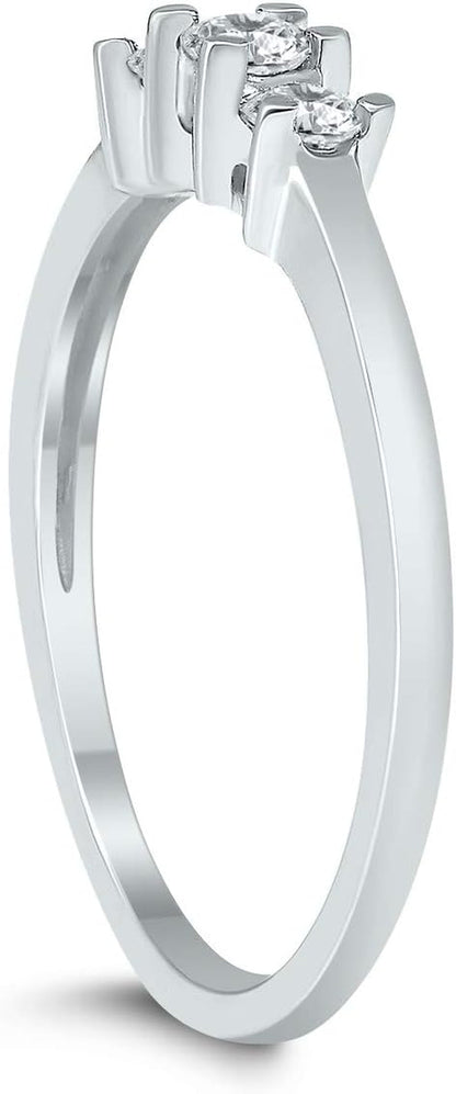 AGS Certified 1/4 Carat TW Three Stone Diamond Ring in 10K White Gold