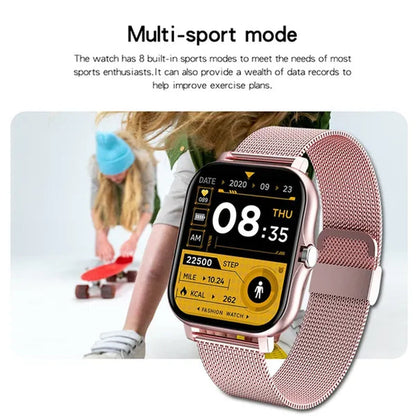 LIGE New Women Smart Watch Men 1.69" Color Screen Full touch Bluetooth Call Smart Bracelet Life Waterproof Fitness Tracker Ladies Health Bracelets Relogio Smartwatch+Gift