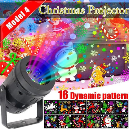 LED Christmas Projector Lights 16-Patterns Outdoor Holiday Decorations Led Projector Lights Waterproof Xmas Snowflake Snow Light Party Garden Laser Projection Lamp,Christmas Halloween Projector,laser Light Projector