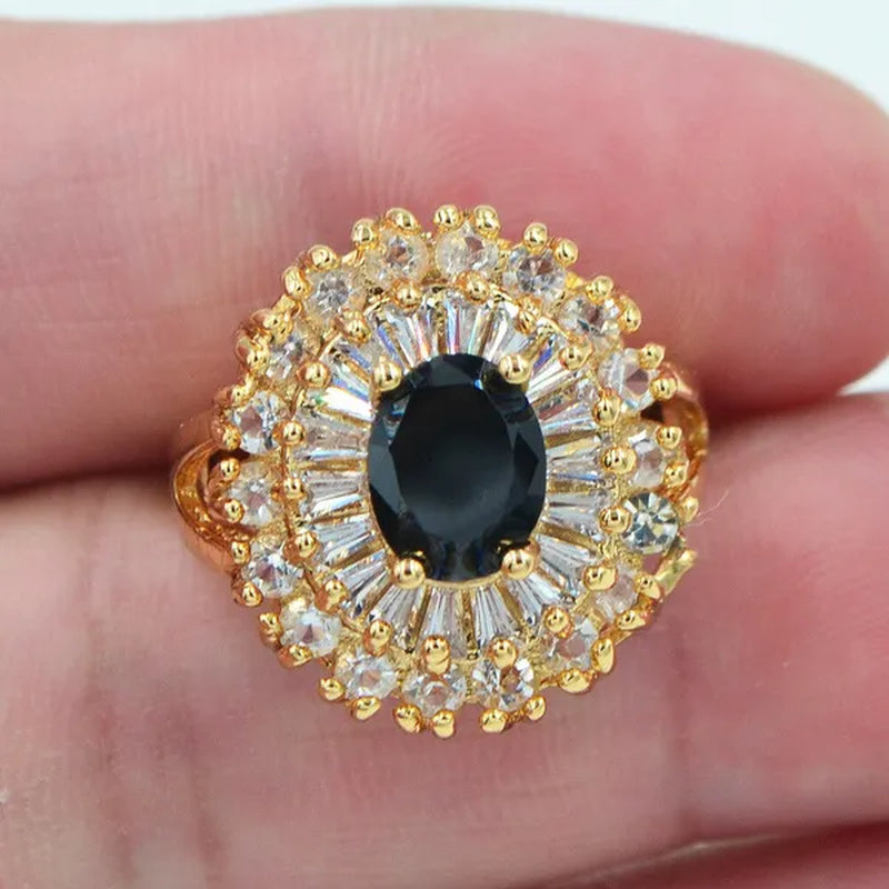 Women Luxury Purple Cubic Zirconia CZ Wedding Ring Jewelry