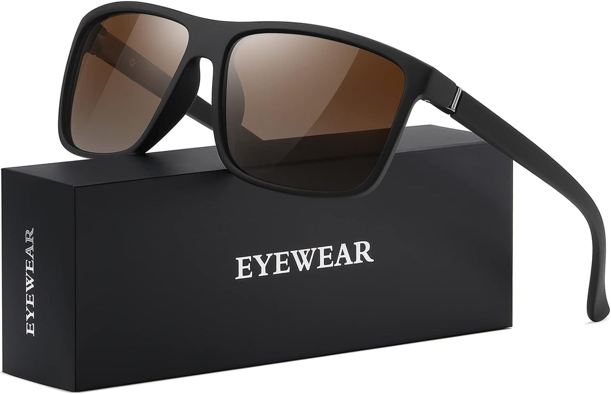 Sunglasses Men Polarized Sunglasses for Mens and Womens,Black Retro Sun Glasses Driving Fishing UV400 Protection
