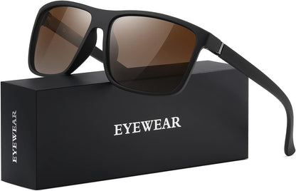 Sunglasses Men Polarized Sunglasses for Mens and Womens,Black Retro Sun Glasses Driving Fishing UV400 Protection