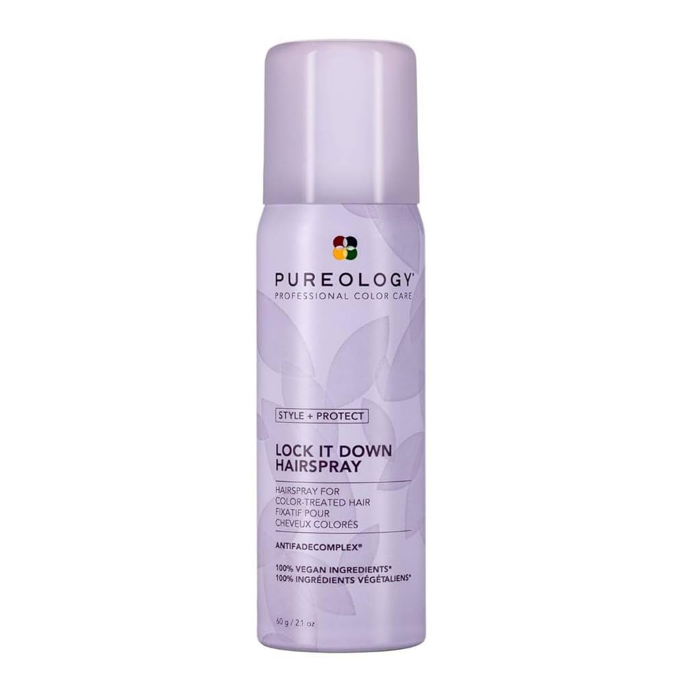 Style + Protect Lock It down Hairspray for Color-Treated Hair - Provides Maximum Hold and Radiant Shine, Silicone Free & Vegan