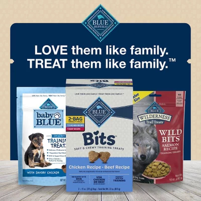 Blue Buffalo Blue Bits Chicken and Beef Variety Pack, Soft-Moist Training Treats, 2 Ct., 11 Oz.