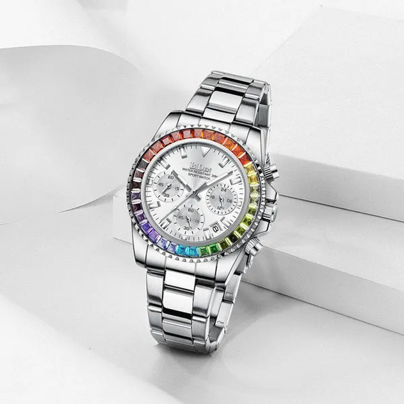 Women Rhinestone Watch Fashion Bling Casual Ladies Watch Female Quartz Rose Gold Watch Crystal Diamond Bracelet Watches For Women Montre Femme Relojes Damen Uhren Orologi Donna