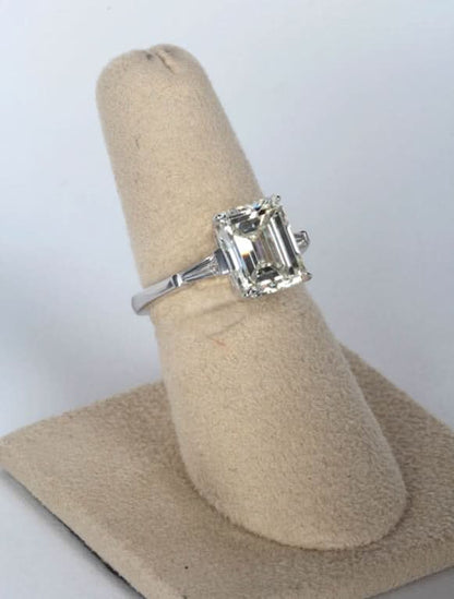 Classic Emerald Cut 4 Carat GIA Certified Diamond Engagement Ring