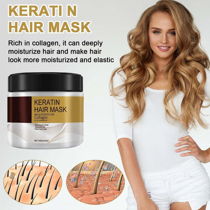 Collagen Deep Repair Mask - Argan Oil Conditioning Treatment for Damaged, Curly or Straight, Thin Fine Hair 3.52 Oz 100Ml (2 Pack)