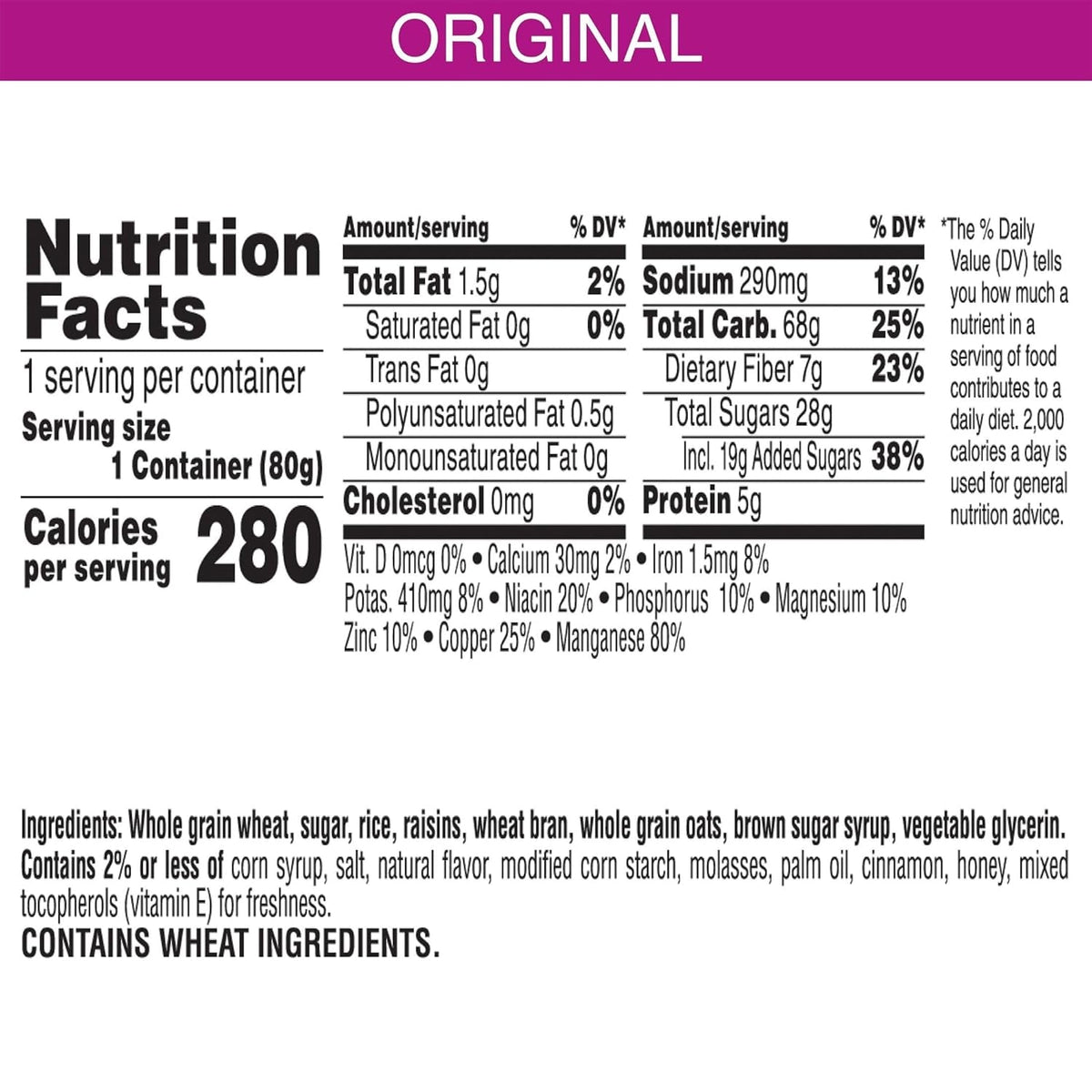 Kellogg'S  Crunch Breakfast Cereal Cups, Fiber Cereal, Made with Real Fruit, Original, 33.6Oz Case (12 Cups)