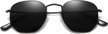 Square Polarized Sunglasses for Women Men Small Hexagonal Polygon Mirrored Lens SJ1072