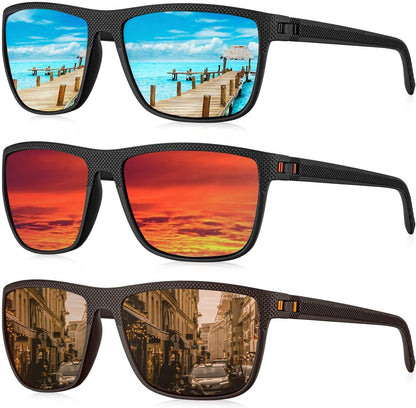 Polarized Sunglasses for Men, Lightweight Sun Glasses with UV Protection for Driving Fishing Golf