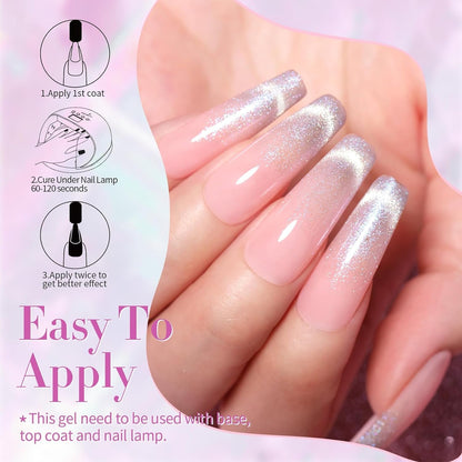 Cat Magnetic Gel Nail Polish Set Auroras 9D Cat Magnetic Eye Glitter Gel Polish Nail Art Manicure Collection Gift 6PCS
