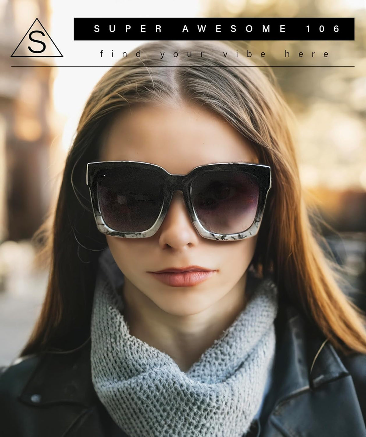 Womens Boyfriend Style XXL Oversize Horned Rim Thick Plastic Sunglasses
