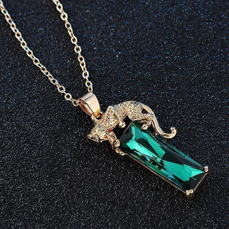 1 PCS European and American Fashion Gemstone Pendant Ladies Necklace Wedding Jewelry