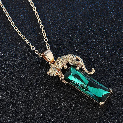 1 PCS European and American Fashion Gemstone Pendant Ladies Necklace Wedding Jewelry