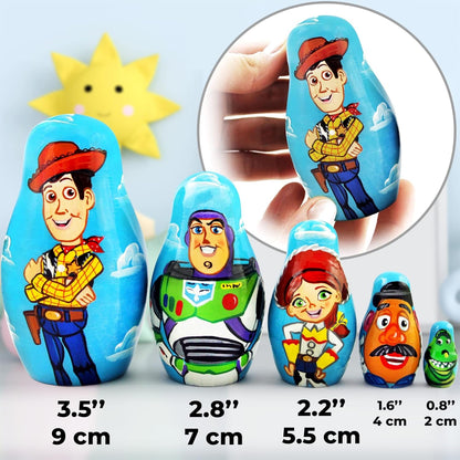 Matryoshka Matrioska Babuska Russian Nesting Wooden Doll Toy Story Matryoshika Babushka 5 Pcs Stacking Hand Painting Beautiful Nested Craft Matriosjka