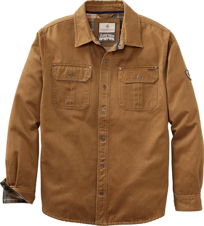 Journeyman Shirt Jacket Flannel Lined Shacket for Men Water-Resistant Coat Rugged Fall Clothing