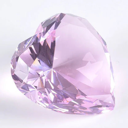 Heart Shape 80mm Crystal Diamond Paperweight  Art Glass Figurine Home Wedding Decor Collectible Gift Souvenir