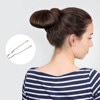 U Shaped Hair Pins,  2.4Inch Hair Pins for Women with Storage Box, Silver