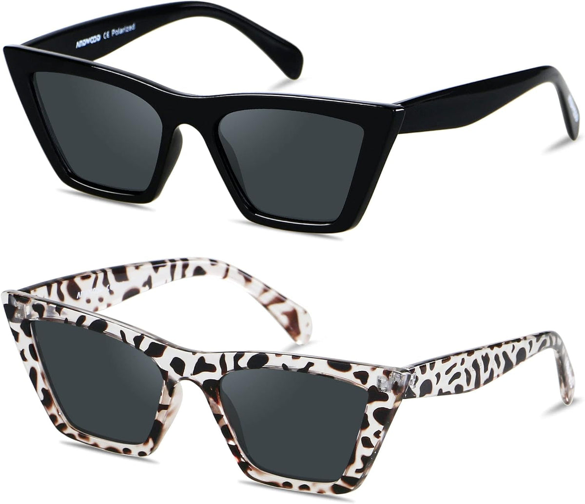 Cat Eye Sunglasses for Women Polarized Cateye Frames Fashion Vintage Square Classic Retro Sun Glasses