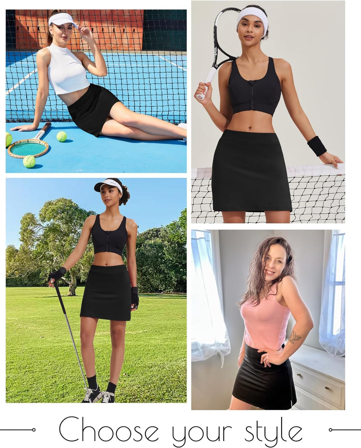 Women'S Active Performance Skort Lightweight Skirt for Running Tennis Golf Workout Sports