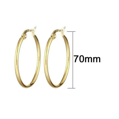 【 Hoop Earrings】 Pendant Women'S Fashion Silver Plated Earrings Stainless Steel Gold Color Jewelry