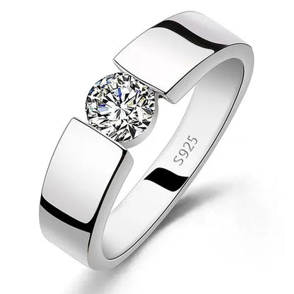 Luxury Fashion Man's and Woman's Diamond Wedding Ring 925 Sterling Silver Ring Titanium Steel Ring Engagement Bijoux Jewelry