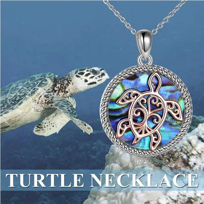 Fashion Women Ocean Necklace Sterling Silver Sea Turtle/Dolphin/Mermaid Necklace Abalone Shell Tortoise/Mermaid Tail Necklace