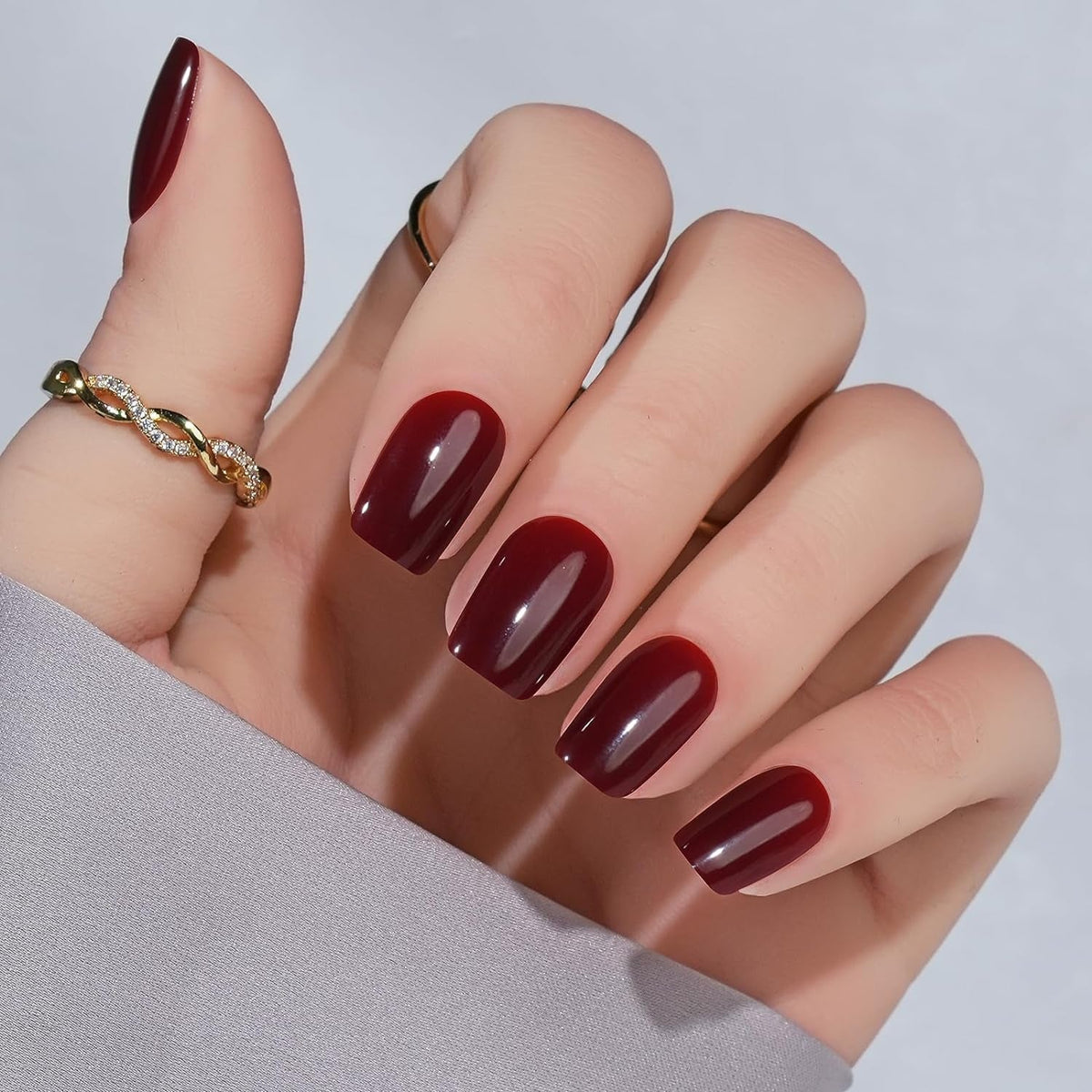 White Press on Nails Short,  Square Solid Color Fake Nails with Glue, Reusable & Natural Acrylic False Nails Stick on Nails for Women Girls Gift, Gel Nail Kit, 24pcs