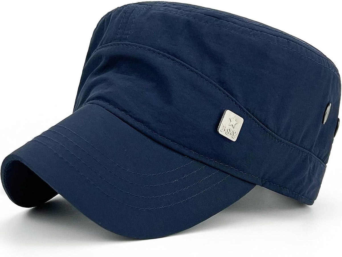 Polyester Water Resistant Military Caps for Men Quick Dry Cadet Hats for Women Army Cap Flat Top Dad Hat