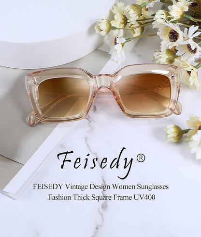 Classic Women Sunglasses Fashion Thick Square Sun Glasses Chunky Frame UV400 B2471