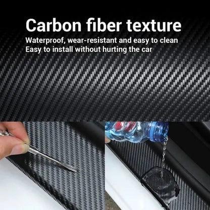 3M/10M 3D Carbon Fiber Car Sticker DIY Paste Protector Strip Car Door Sill Side Mirror Anti Scratch Tape Waterproof Protect Film