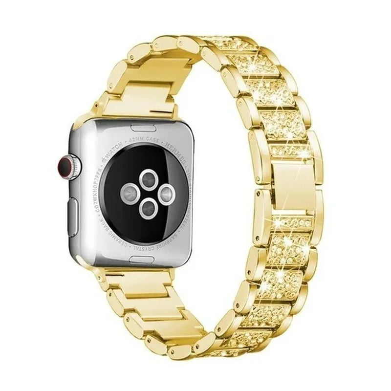 For Apple Watch Band 40mm 44mm 38mm 42mm women Diamond Band for Apple Watch series 6 5 4 3 2 1 iWatch bracelet stainless steel strap For Fitbit Charge 2/3/4 Blaze/Fitbit Versa Lite