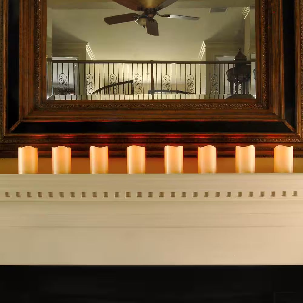 Battery Operated LED Pillar Candles - Cream (Set of 6)