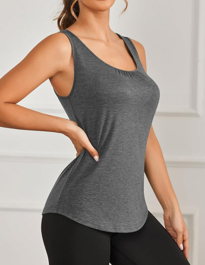 Workout Tank Tops for Women Racerback Loose Fit Yoga Top Sleeveless Gym Shirt Running Athletic Tanks Pack S-3XL