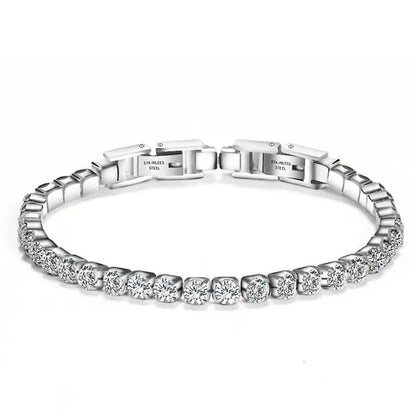 Stainless Steel Bracelets Fashion Gold Silver Color Trendy Women Bracelets Brief Grade Quality Zircon Tennis Chain Bracelets
