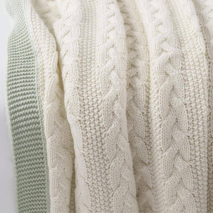 Off-White 100% Acrylic Aromatherapy Peppermint Scented Cable Knit 50 In. X 60 In. Throw Blanket