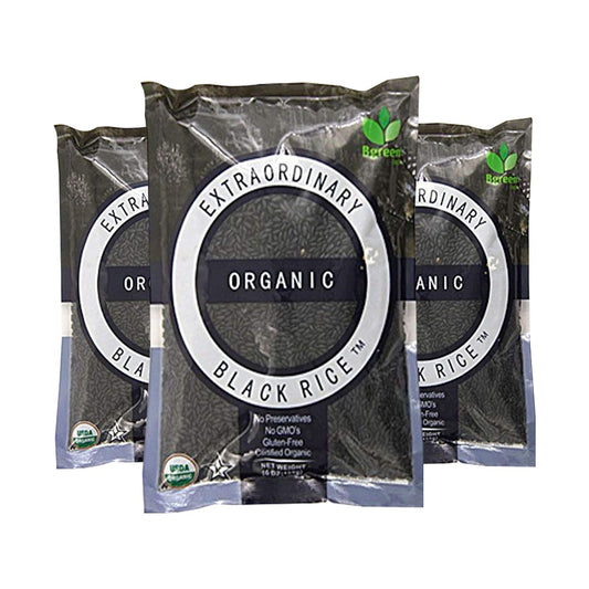 Bgreen Organic Black Rice Pack of 3 Non-Gmo Kosher Gluten Free 3 Lbs