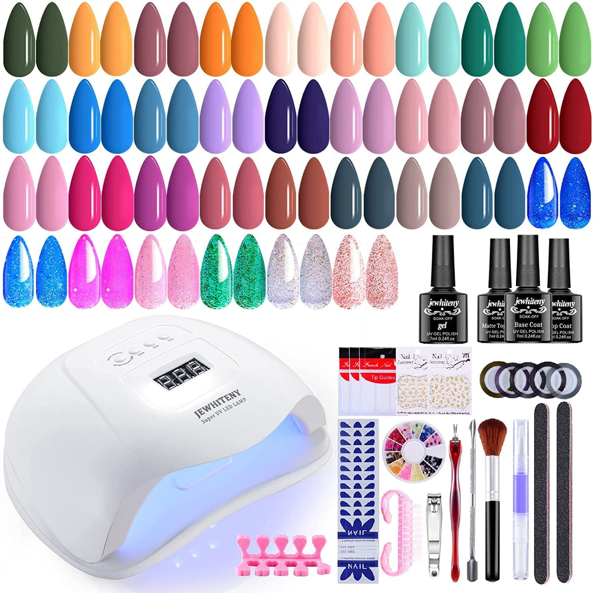 30PCS Gel Nail Polish Kit 27 Colors Gel Polish Set Gel Nail Kit Soak Off Nail Gel Polish Set for Manicure Nail Art Salon/Home Starter Kit