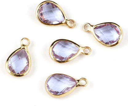 Grade a Gold Birthstone Charm Drop Pendant 11Mm 14Mm 16Mm for Personalized Earrings Bracelet Necklace Anklet Pendant Keychain Jewelry Making
