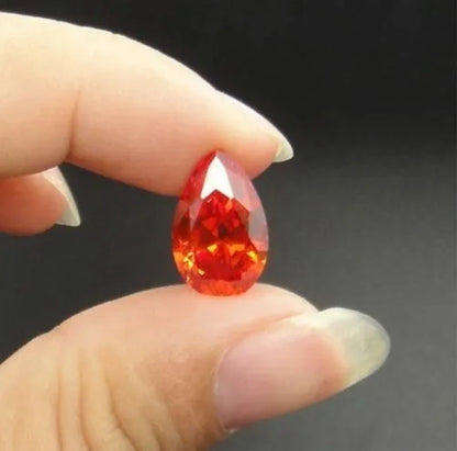 Padparadscha Sapphire 6x8mm 1.73Ct Pear Cut Shape AAAAA VVS Loose Gemstone