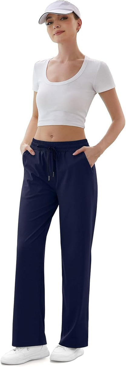 Women'S Straight Leg Sweatpants High Wasited Athletic Pants Workout Jogger Sweat Pants with Pockets- 29"/20" Inseam